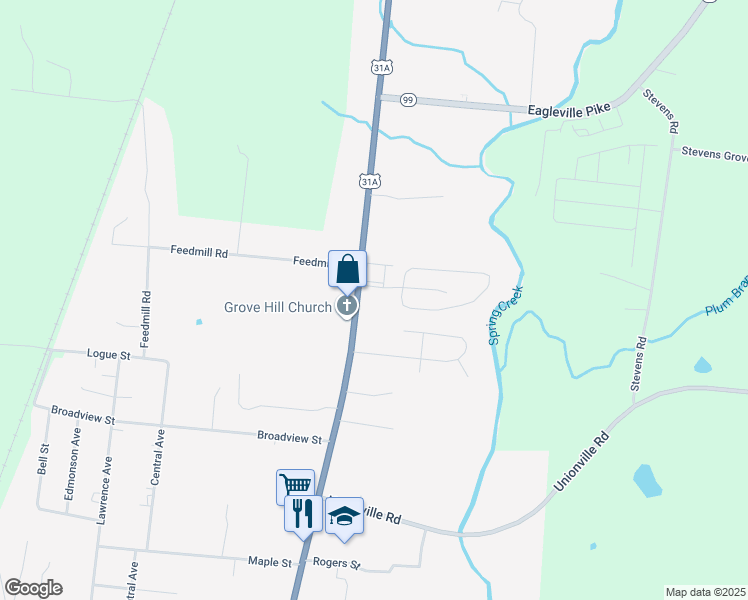 map of restaurants, bars, coffee shops, grocery stores, and more near 5131 Nashville Highway in Chapel Hill
