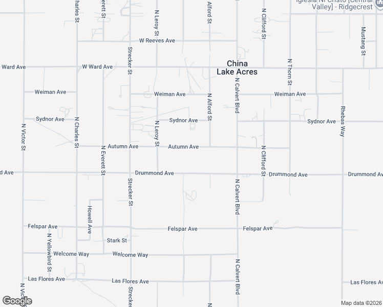 map of restaurants, bars, coffee shops, grocery stores, and more near Autumn Avenue in Ridgecrest