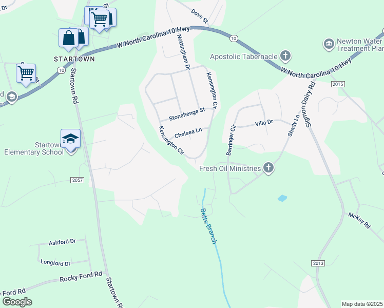map of restaurants, bars, coffee shops, grocery stores, and more near 1249 Kensington Cir in Newton