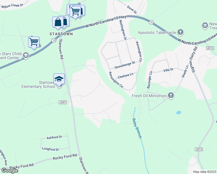 map of restaurants, bars, coffee shops, grocery stores, and more near 2224 Betts Ln in Newton