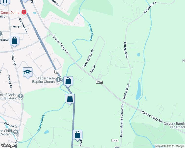 map of restaurants, bars, coffee shops, grocery stores, and more near 2702 Stokes Ferry Road in Salisbury