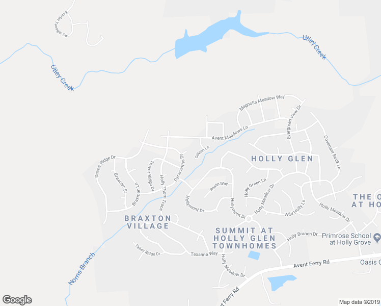 map of restaurants, bars, coffee shops, grocery stores, and more near 105 Jasmine Valley Court in Holly Springs