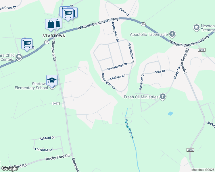 map of restaurants, bars, coffee shops, grocery stores, and more near 1302 Kensington Circle in Newton