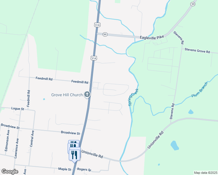 map of restaurants, bars, coffee shops, grocery stores, and more near 316 Sunnyside Drive in Chapel Hill