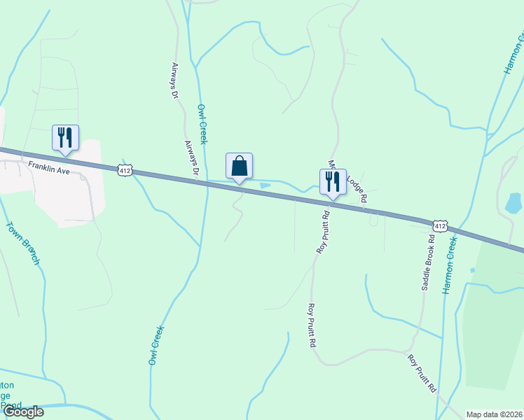 map of restaurants, bars, coffee shops, grocery stores, and more near 916 East Church Street in Lexington