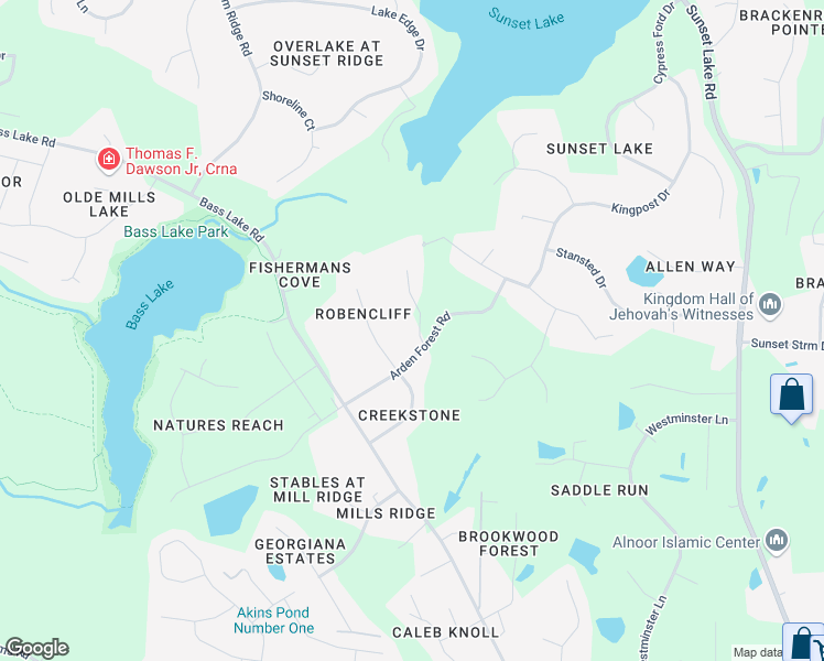 map of restaurants, bars, coffee shops, grocery stores, and more near 5320 Millstone Creek Drive in Fuquay-Varina