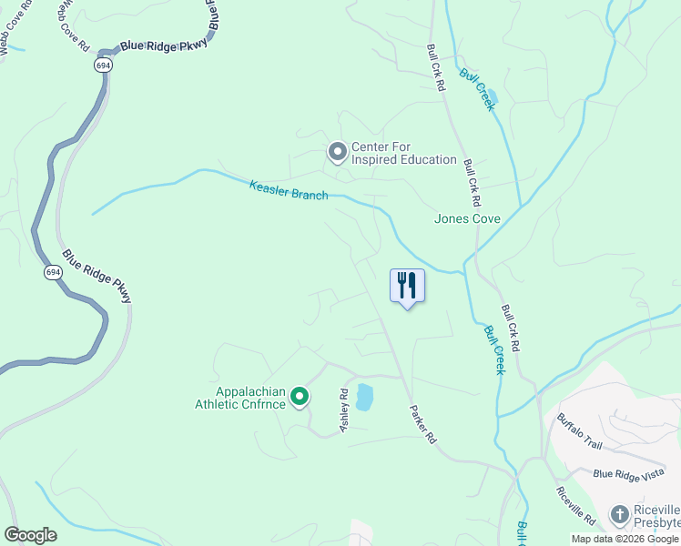 map of restaurants, bars, coffee shops, grocery stores, and more near 272 Parker Road in Asheville