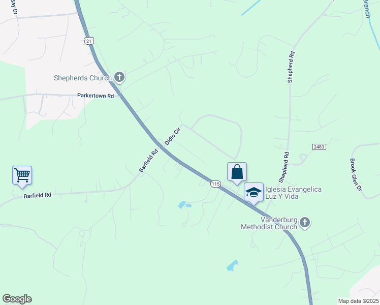 map of restaurants, bars, coffee shops, grocery stores, and more near 122 Didio Circle in Mooresville