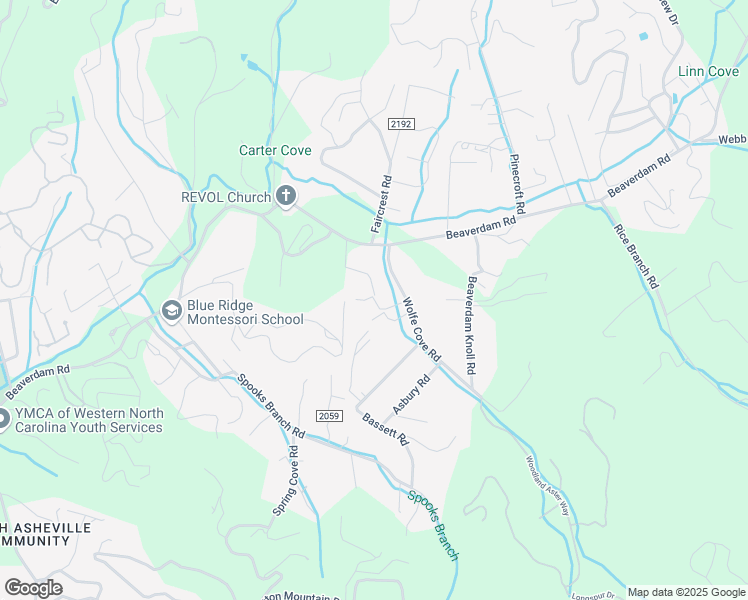 map of restaurants, bars, coffee shops, grocery stores, and more near 56 Dunwood Road in Asheville
