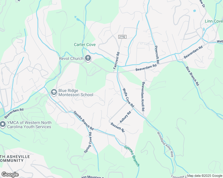 map of restaurants, bars, coffee shops, grocery stores, and more near Cricket Lane in Asheville