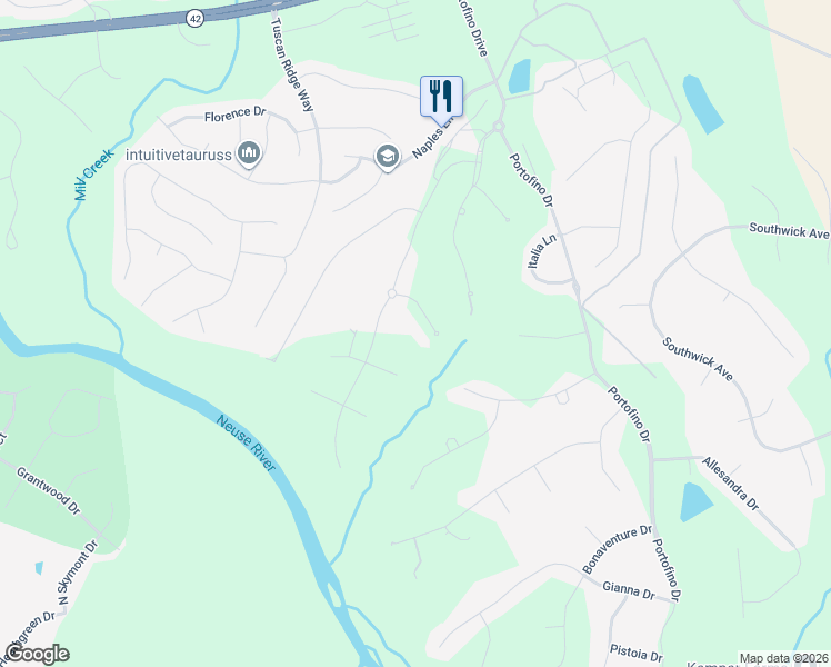 map of restaurants, bars, coffee shops, grocery stores, and more near 70 Calabria Court in Clayton