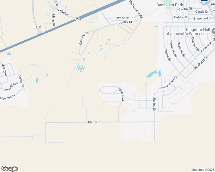 map of restaurants, bars, coffee shops, grocery stores, and more near 11 Glenbrook in Borger