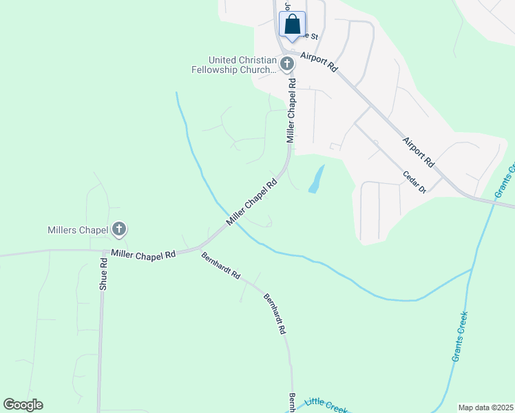 map of restaurants, bars, coffee shops, grocery stores, and more near 455 Miller Chapel Road in Salisbury