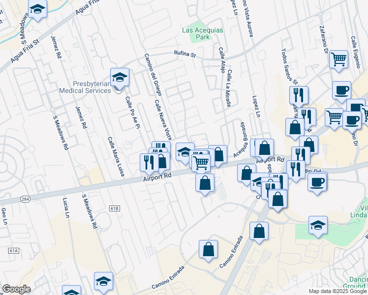 map of restaurants, bars, coffee shops, grocery stores, and more near 1440 Zepol Road in Santa Fe