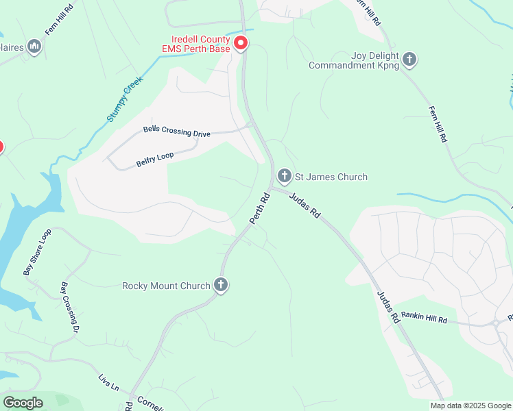 map of restaurants, bars, coffee shops, grocery stores, and more near Perth Road in Mooresville