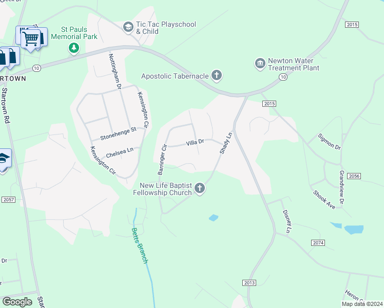 map of restaurants, bars, coffee shops, grocery stores, and more near 1709 Hedrick St in Newton