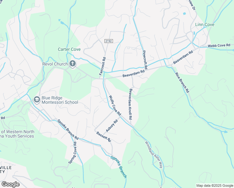 map of restaurants, bars, coffee shops, grocery stores, and more near 30 Wolfe Cove Road in Asheville