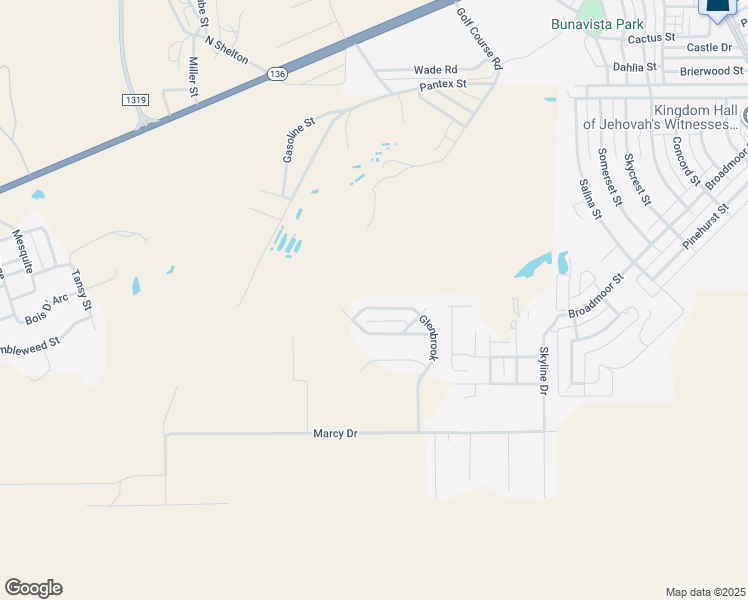 map of restaurants, bars, coffee shops, grocery stores, and more near 11-21 Glenbrook Drive in Borger