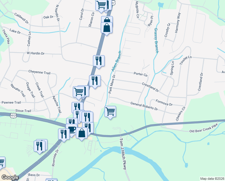 map of restaurants, bars, coffee shops, grocery stores, and more near 202 Jackson Heights Road in Columbia