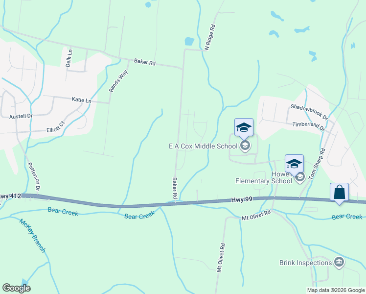 map of restaurants, bars, coffee shops, grocery stores, and more near 663 Baker Road in Columbia