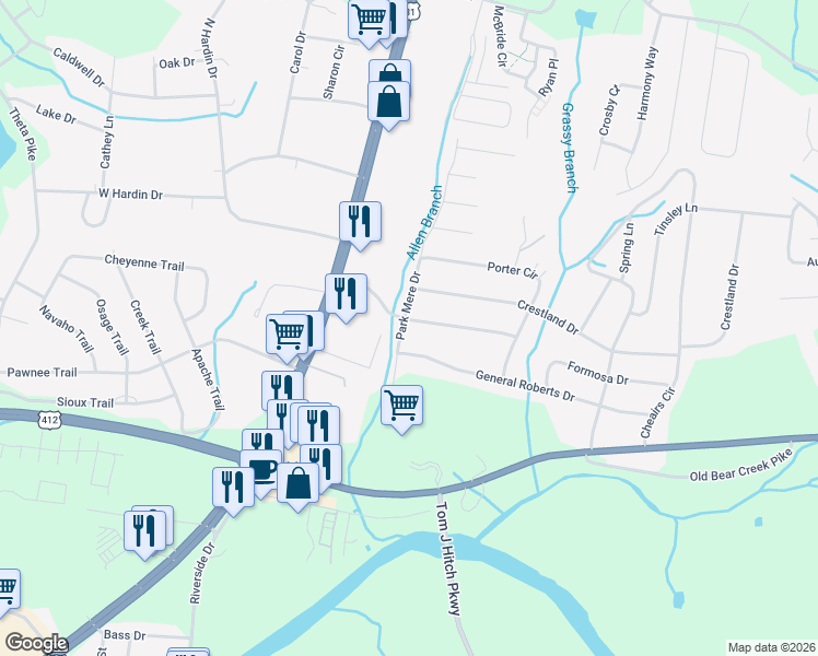map of restaurants, bars, coffee shops, grocery stores, and more near 202 Jackson Heights Road in Columbia