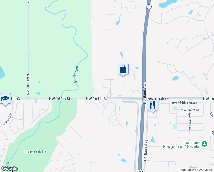 map of restaurants, bars, coffee shops, grocery stores, and more near 16704 Doyle Drive in Edmond