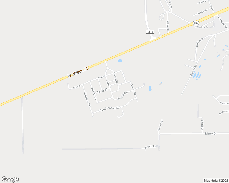 map of restaurants, bars, coffee shops, grocery stores, and more near Paintbrush Street in Borger