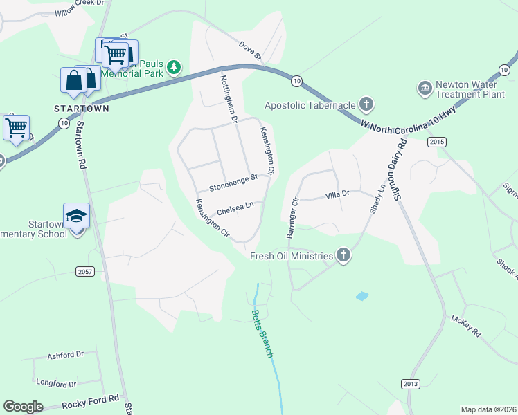 map of restaurants, bars, coffee shops, grocery stores, and more near 2065 Chelsea Lane in Newton