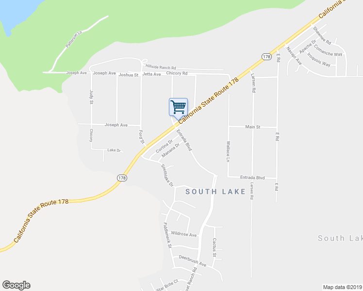 map of restaurants, bars, coffee shops, grocery stores, and more near 4670 Cortina Drive in Lake Isabella