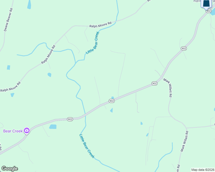 map of restaurants, bars, coffee shops, grocery stores, and more near 12056 North Carolina 902 in Bear Creek