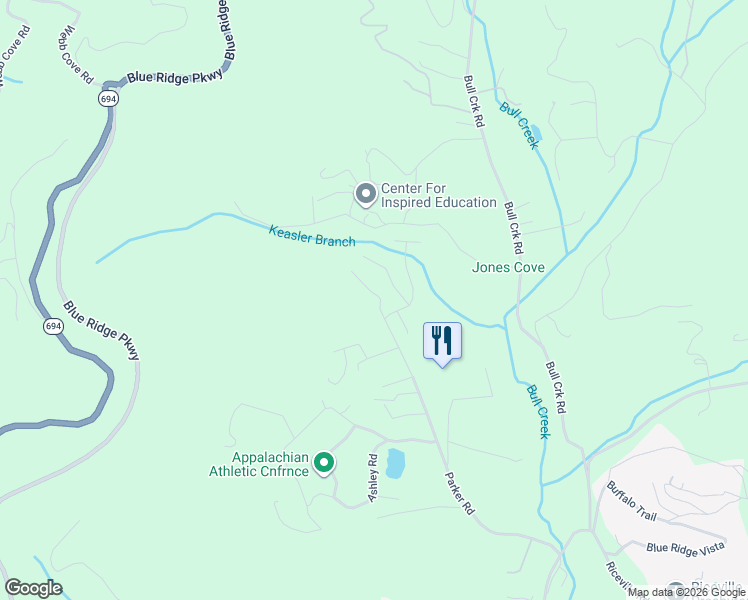 map of restaurants, bars, coffee shops, grocery stores, and more near 272 Parker Road in Asheville