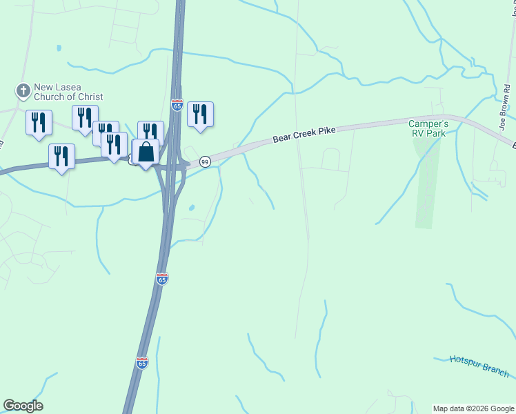 map of restaurants, bars, coffee shops, grocery stores, and more near 1622 Bear Creek Pike in Columbia