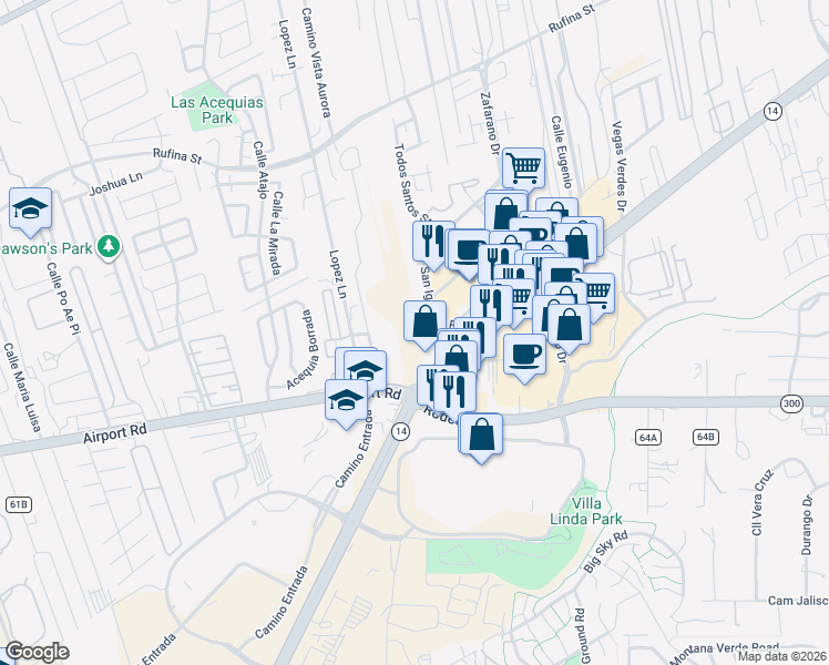 map of restaurants, bars, coffee shops, grocery stores, and more near 4075 Cerrillos Road in Santa Fe