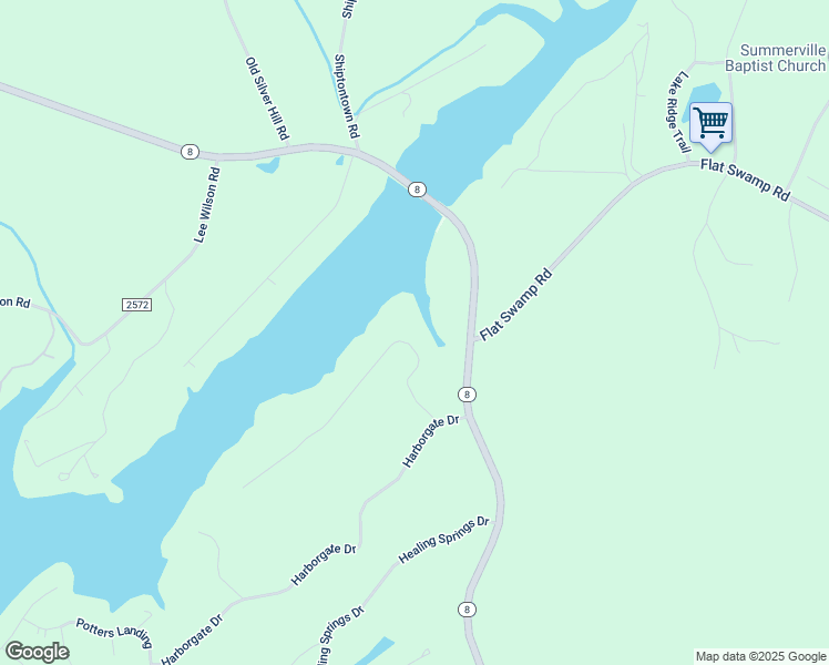 map of restaurants, bars, coffee shops, grocery stores, and more near 304 Mountain Shore Drive in Denton