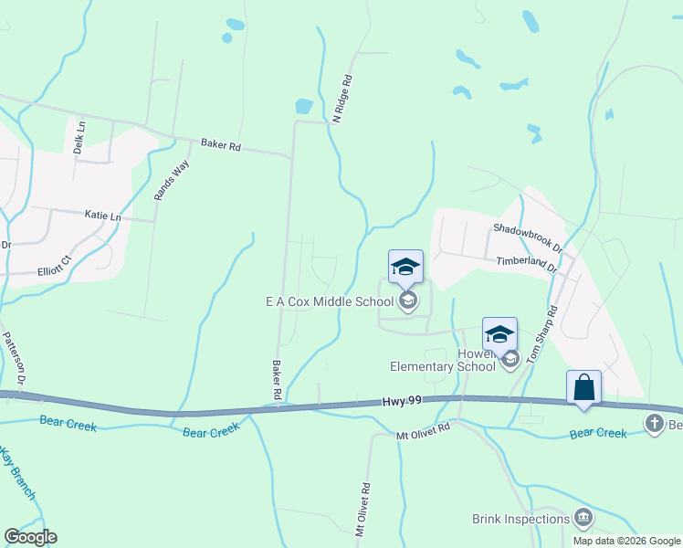 map of restaurants, bars, coffee shops, grocery stores, and more near 583 Baker Road in Columbia