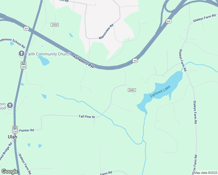 map of restaurants, bars, coffee shops, grocery stores, and more near 755 Tall Pine Street in Asheboro