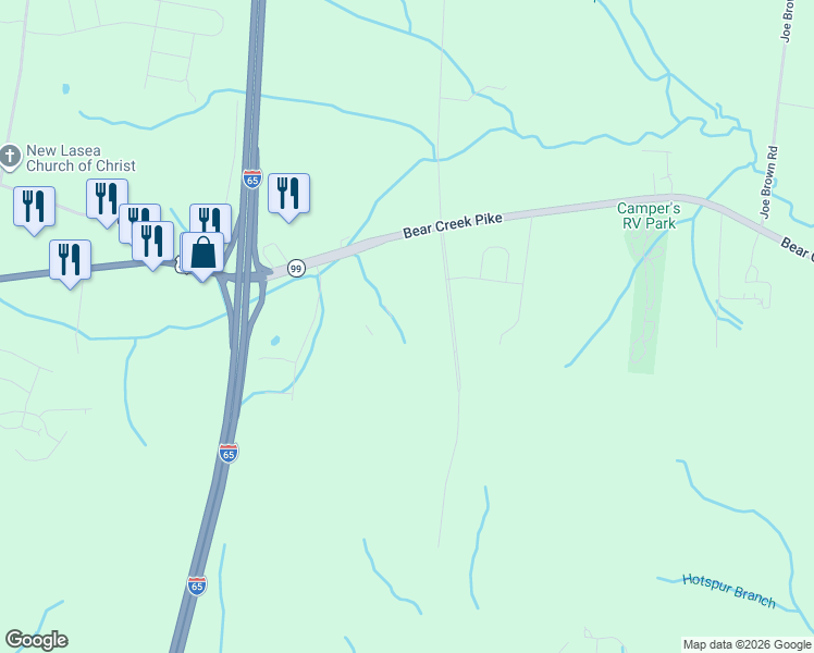 map of restaurants, bars, coffee shops, grocery stores, and more near 1622 Bear Creek Pike in Columbia