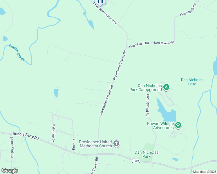 map of restaurants, bars, coffee shops, grocery stores, and more near 2040 Providence Church Road in Salisbury