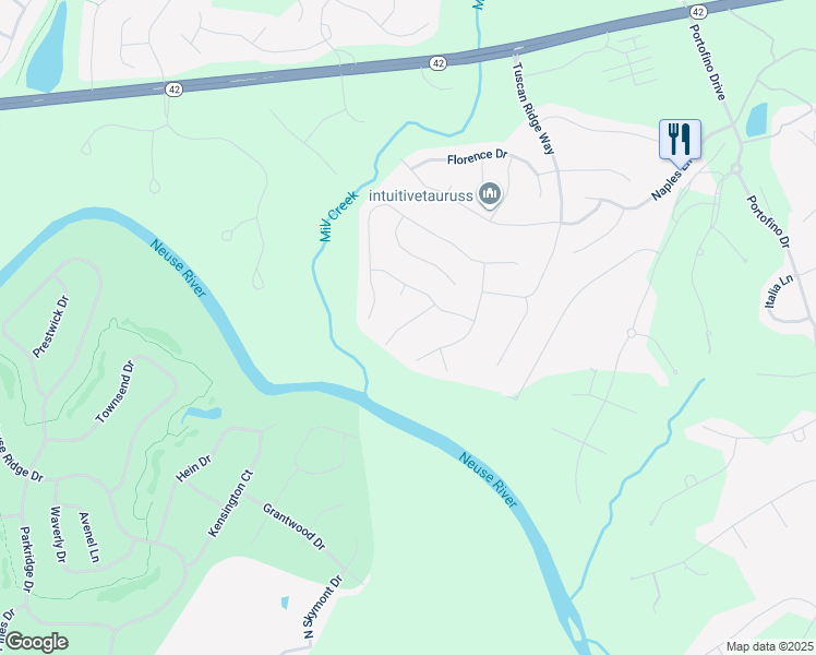 map of restaurants, bars, coffee shops, grocery stores, and more near 93 Cecina Court in Clayton