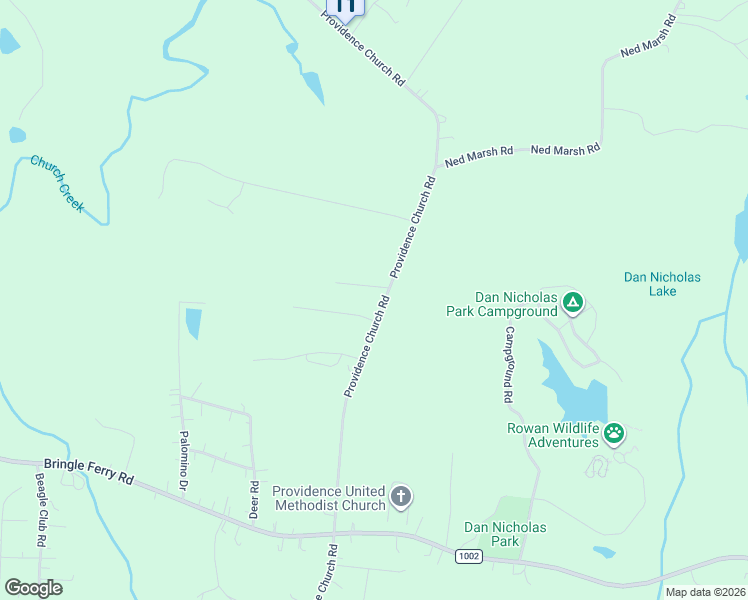 map of restaurants, bars, coffee shops, grocery stores, and more near 2040 Providence Church Road in Salisbury