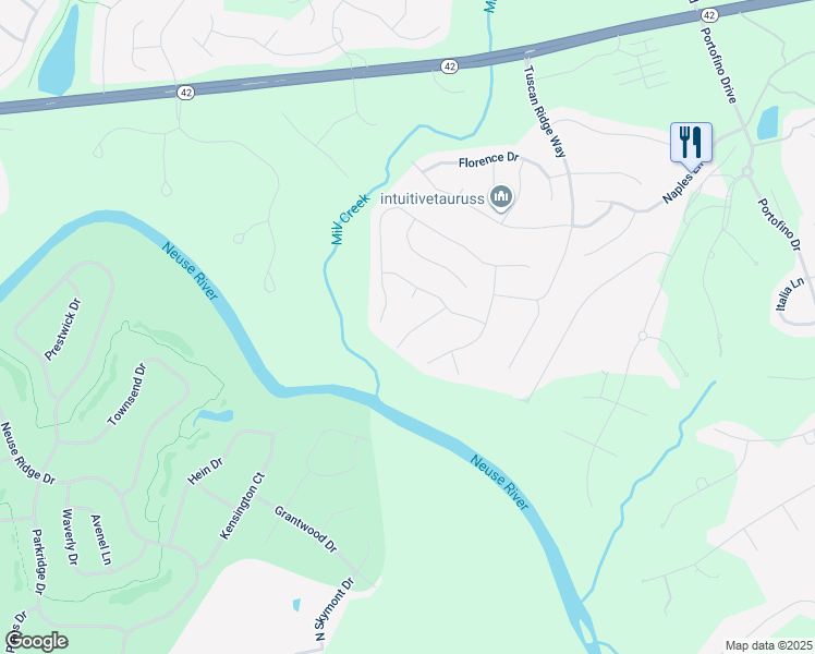 map of restaurants, bars, coffee shops, grocery stores, and more near 112 Cecina Court in Clayton