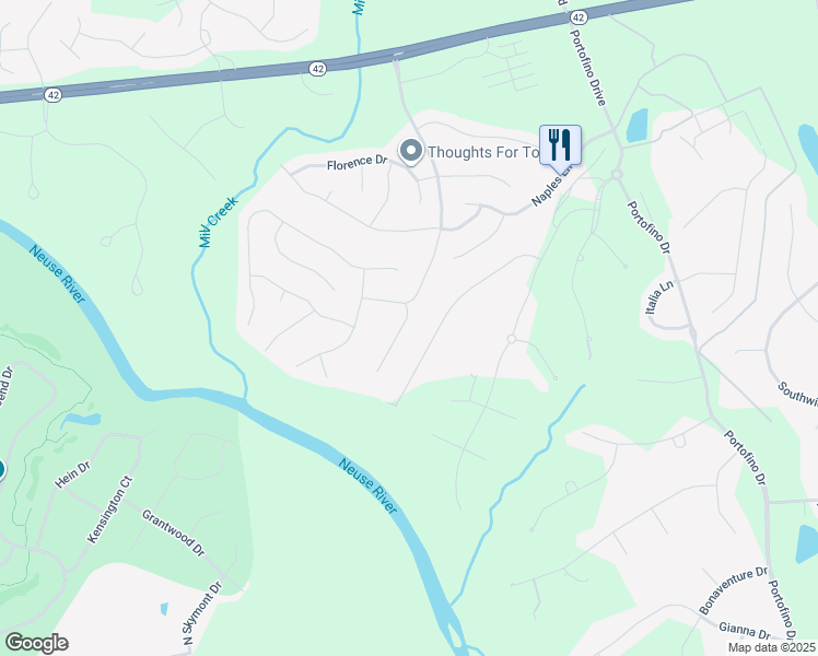 map of restaurants, bars, coffee shops, grocery stores, and more near 192 Sicily Drive in Clayton