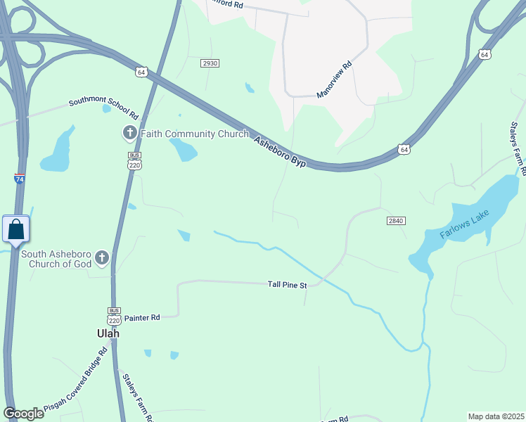 map of restaurants, bars, coffee shops, grocery stores, and more near 1816 Pastureview Road in Asheboro