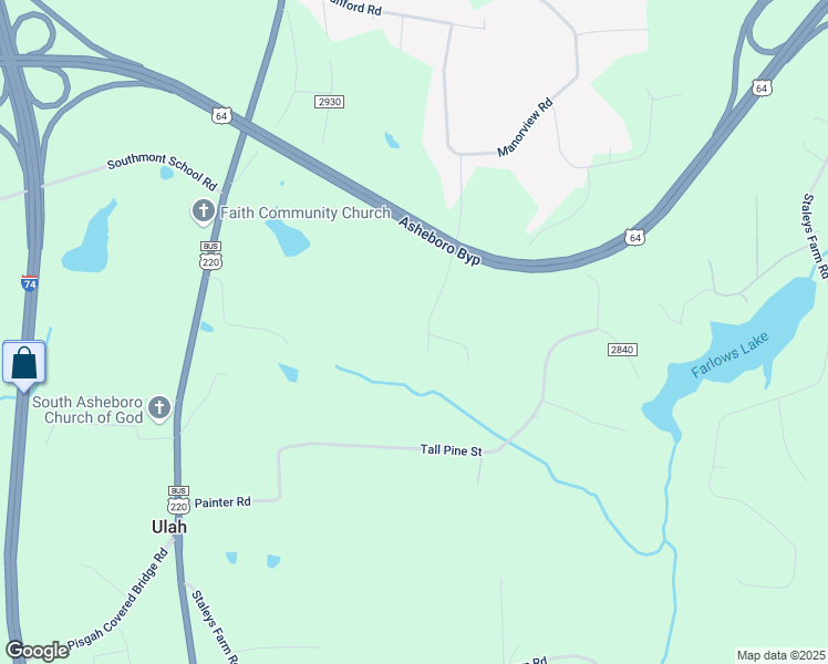 map of restaurants, bars, coffee shops, grocery stores, and more near 1816 Pastureview Road in Asheboro