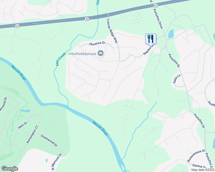 map of restaurants, bars, coffee shops, grocery stores, and more near 60 Stromness Path in Clayton
