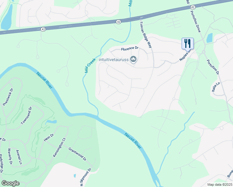 map of restaurants, bars, coffee shops, grocery stores, and more near 19 Cecina Court in Clayton