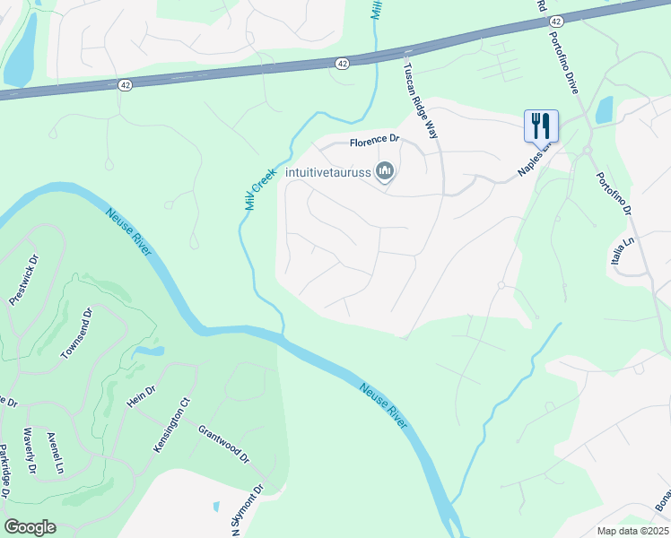 map of restaurants, bars, coffee shops, grocery stores, and more near 19 Cecina Court in Clayton