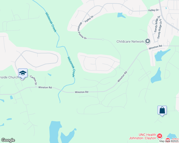 map of restaurants, bars, coffee shops, grocery stores, and more near 395 Whitebark Lane in Clayton