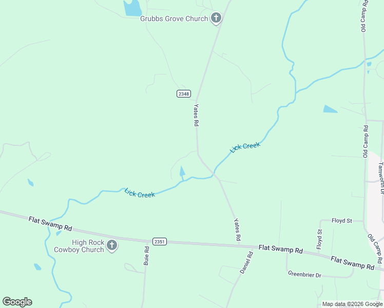 map of restaurants, bars, coffee shops, grocery stores, and more near 2174 Yates Road in Denton