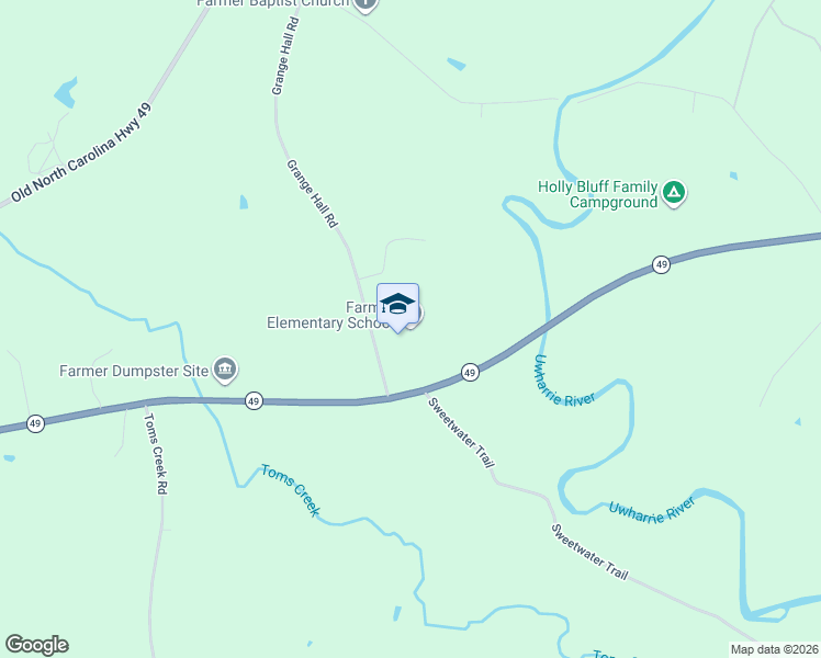 map of restaurants, bars, coffee shops, grocery stores, and more near 3557 Grange Hall Road in Asheboro